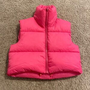 Pink puffer jacket